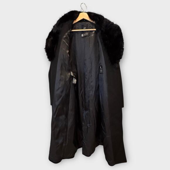 MANGO Manteco Wool Blend Coat with Removable Faux Fur Collar Size US/XL - Picture 9 of 16